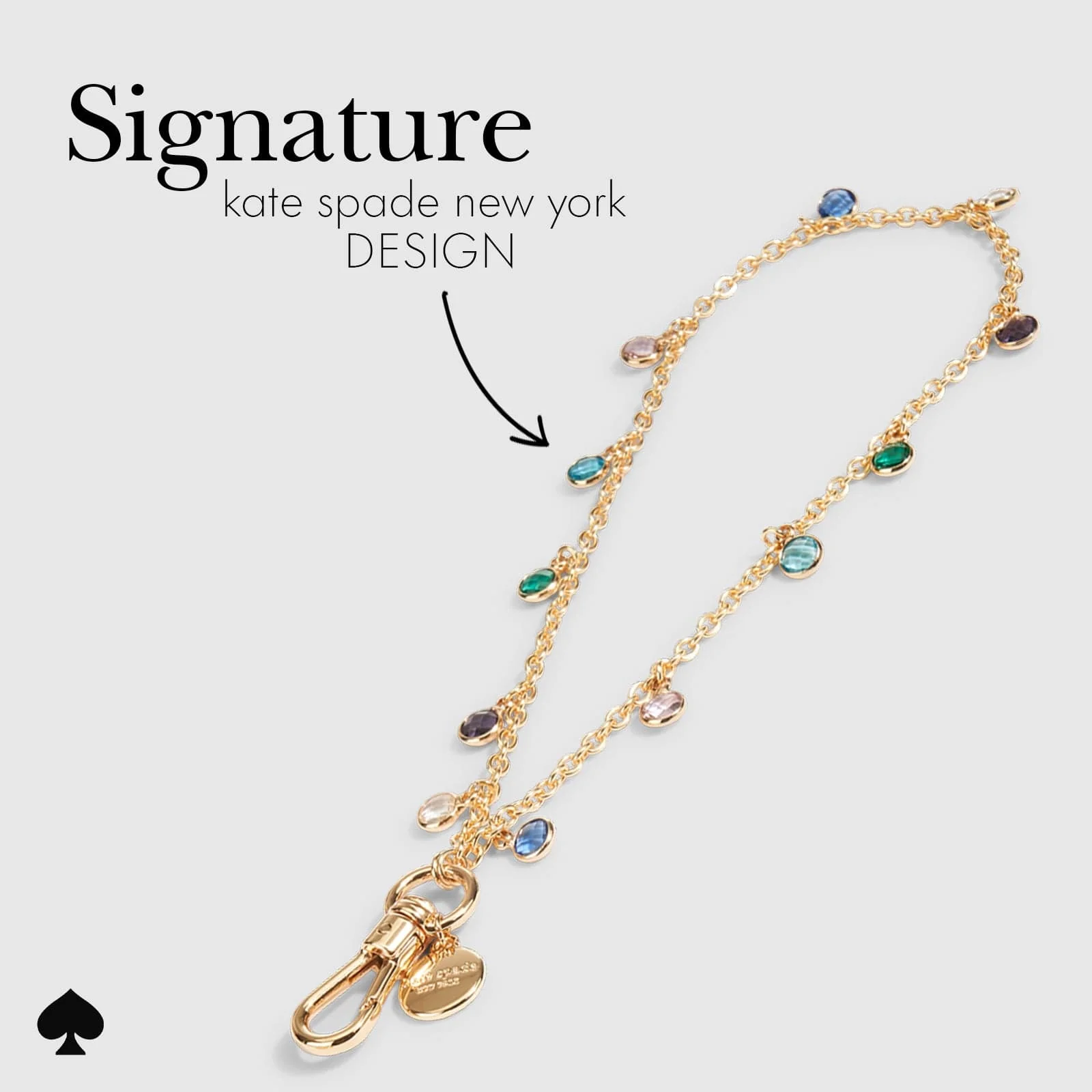 Kate Spade New York รุ่น Phone Charm - สายคล้องข้อมือ - ลาย High Shine