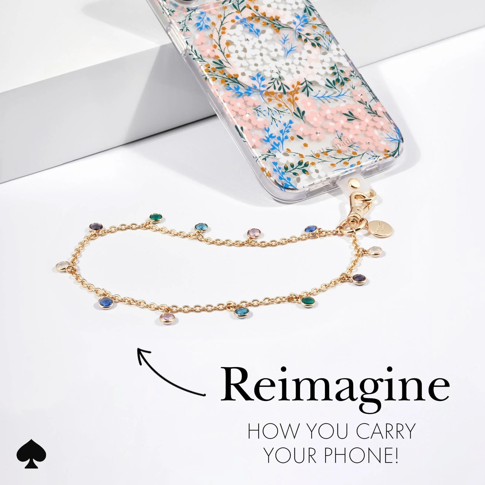 Kate Spade New York รุ่น Phone Charm - สายคล้องข้อมือ - ลาย High Shine