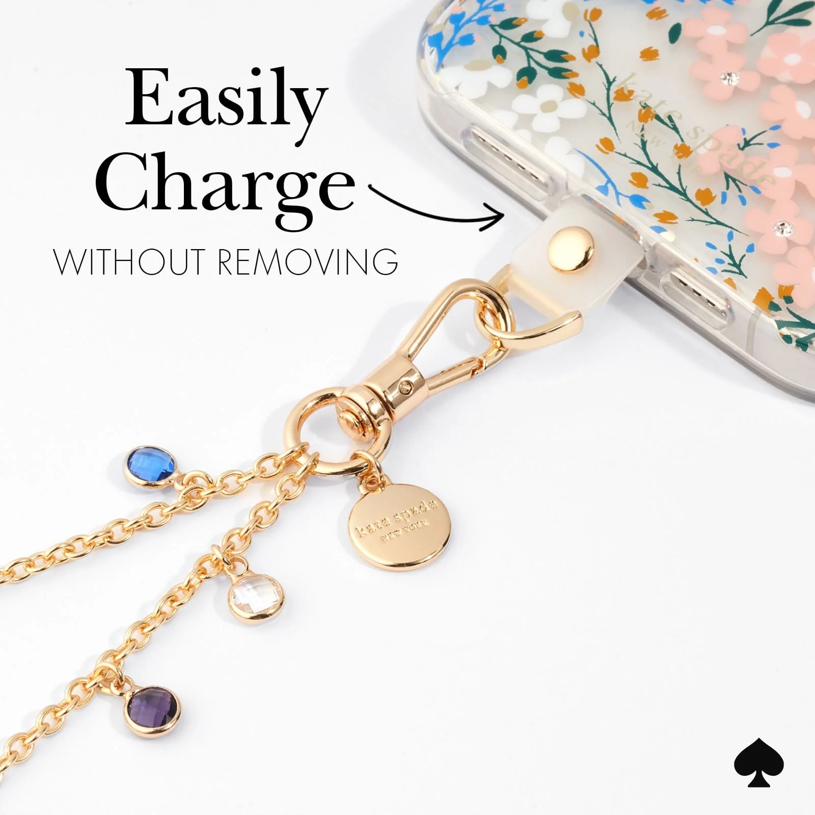 Kate Spade New York รุ่น Phone Charm - สายคล้องข้อมือ - ลาย High Shine 24 Kate Spade New York รุ่น Phone Charm - สายคล้องข้อมือ - ลาย High Shine