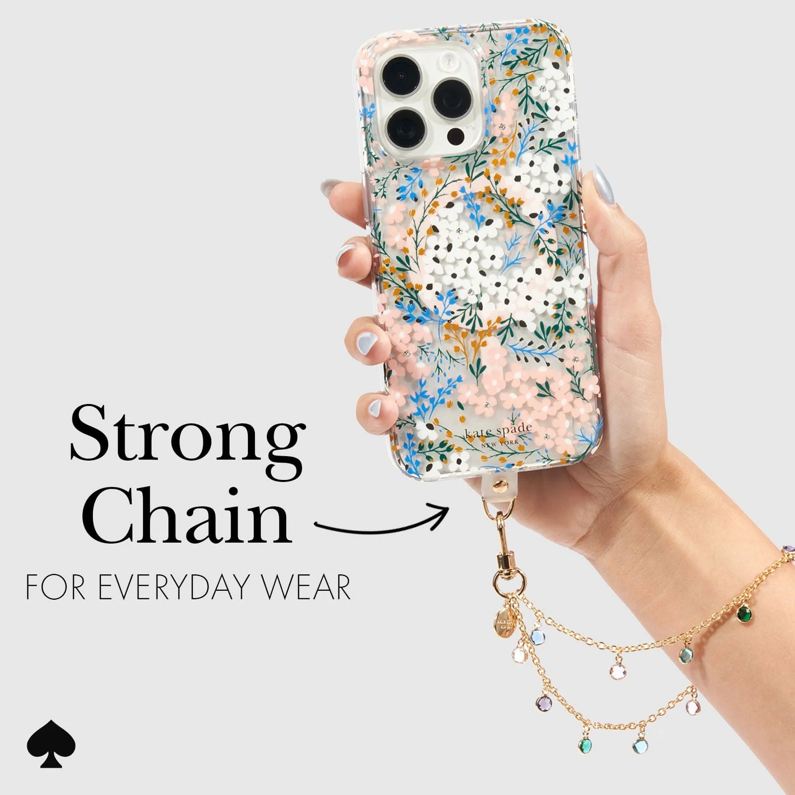 Kate Spade New York รุ่น Phone Charm - สายคล้องข้อมือ - ลาย High Shine