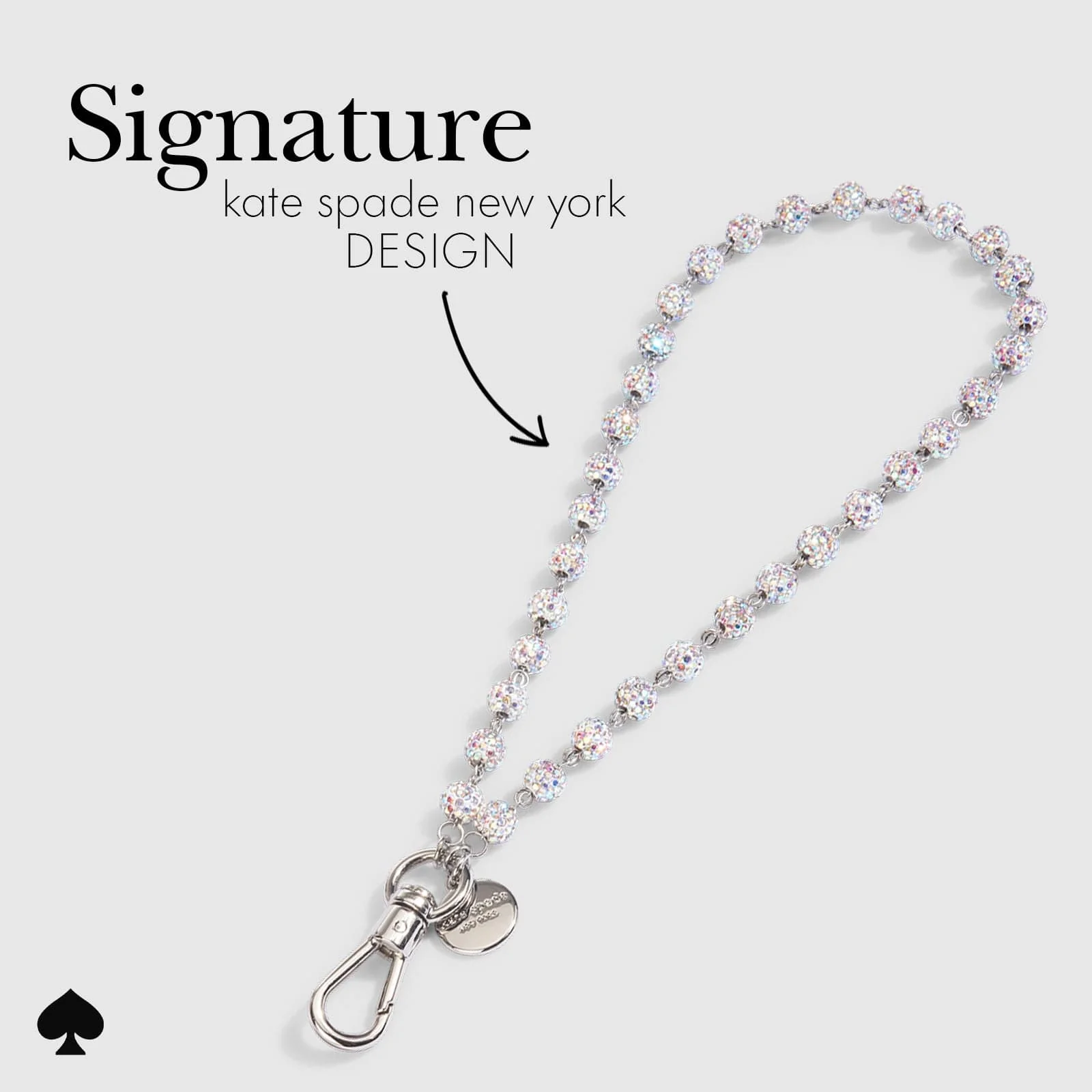 Kate Spade New York รุ่น Phone Charm - สายคล้องข้อมือ - ลาย Razzle Dazzle