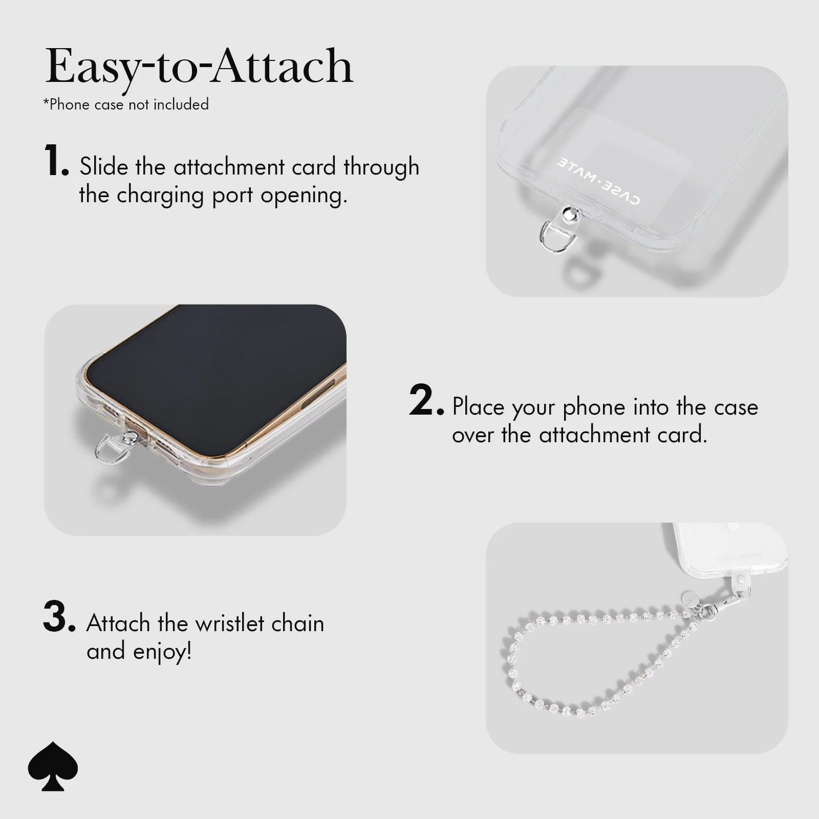 Kate Spade New York รุ่น Phone Charm - สายคล้องข้อมือ - ลาย Razzle Dazzle 26 Kate Spade New York รุ่น Phone Charm - สายคล้องข้อมือ - ลาย Razzle Dazzle
