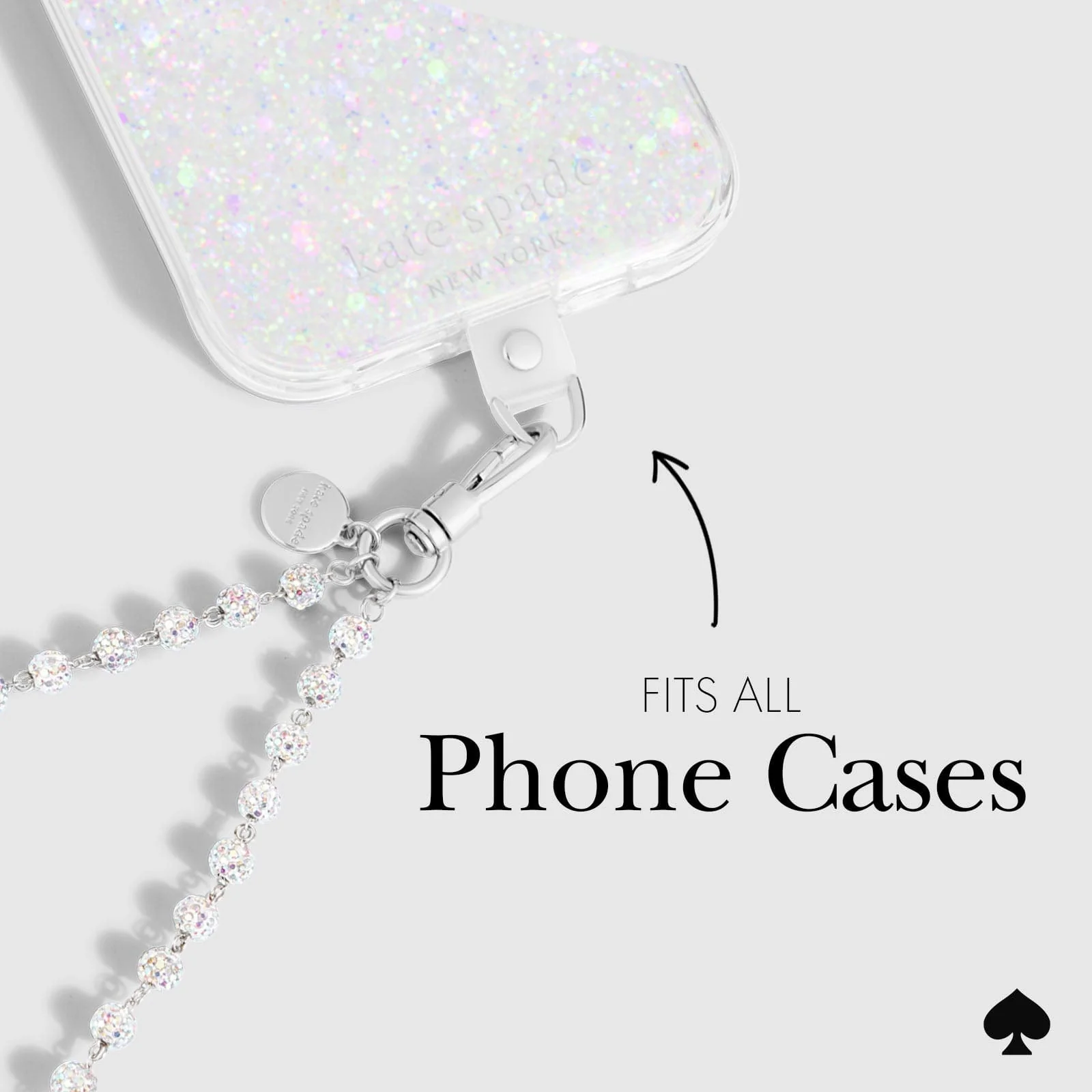 Kate Spade New York รุ่น Phone Charm - สายคล้องข้อมือ - ลาย Razzle Dazzle