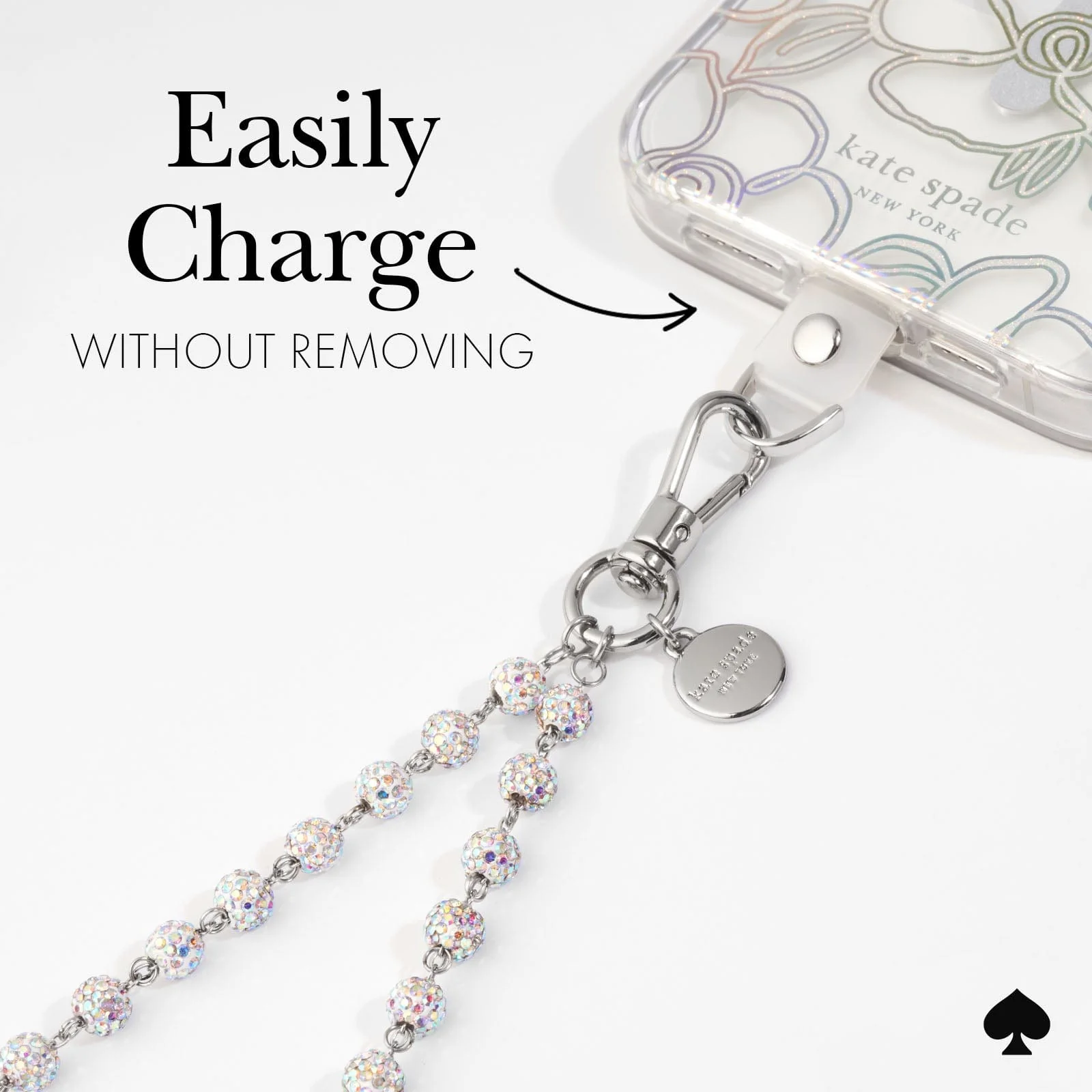 Kate Spade New York รุ่น Phone Charm - สายคล้องข้อมือ - ลาย Razzle Dazzle 24 Kate Spade New York รุ่น Phone Charm - สายคล้องข้อมือ - ลาย Razzle Dazzle