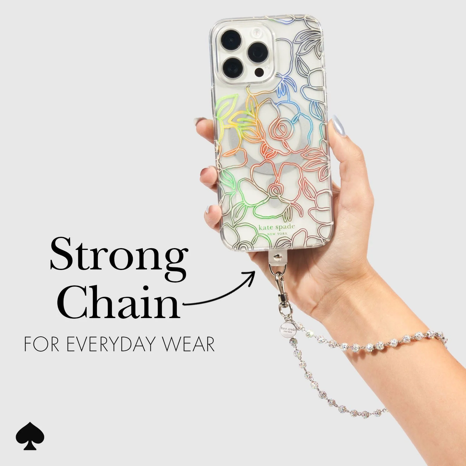 Kate Spade New York รุ่น Phone Charm - สายคล้องข้อมือ - ลาย Razzle Dazzle