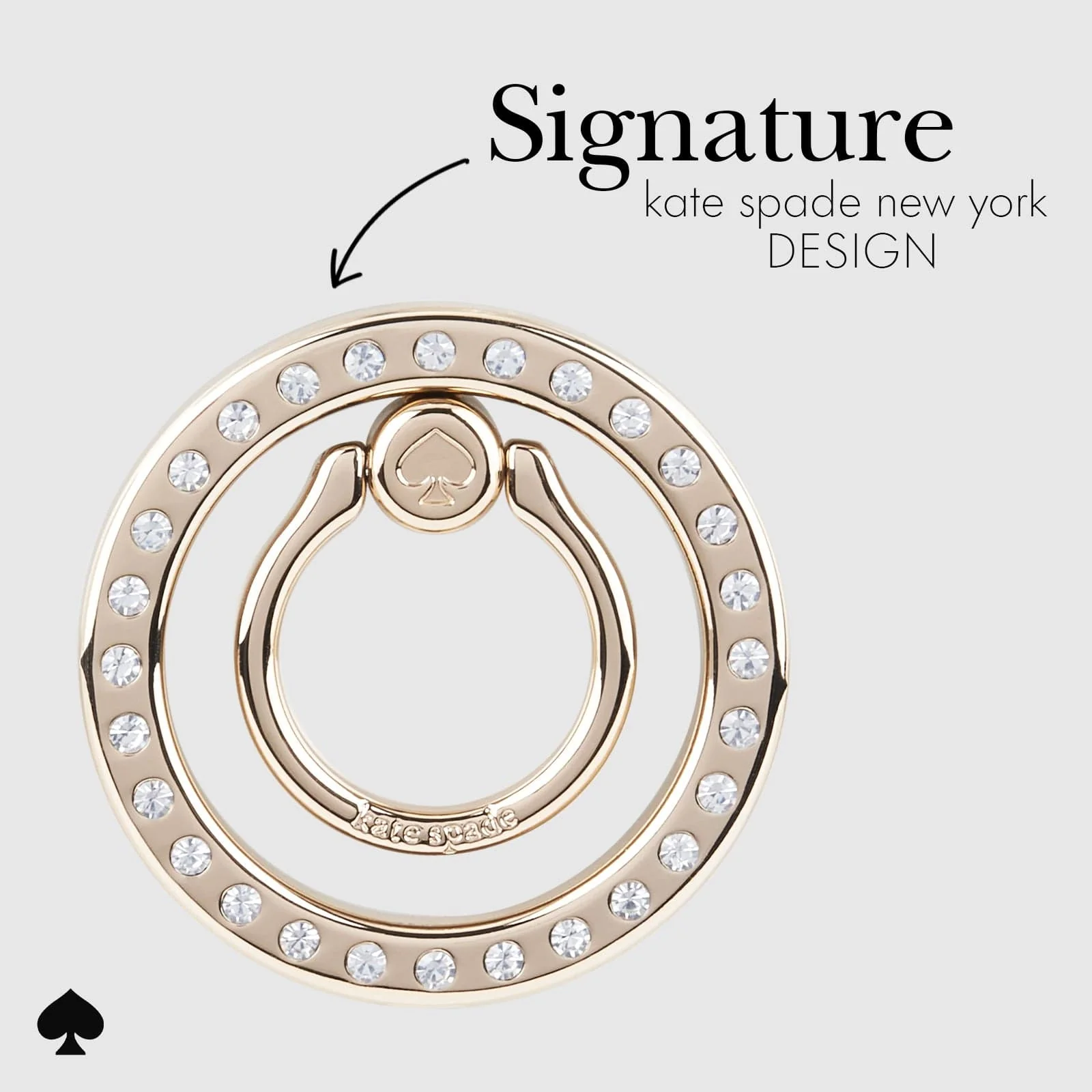Kate Spade New York รุ่น Magnetic Ring Stand - แหวนติดหลังมือถือ - ลาย Set In Stone