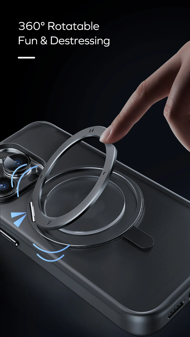 Momax รุ่น Hybrid Roller & Magnetic Protective Case (Roller) - เคส iPhone 15 Pro Max - สี Blue
