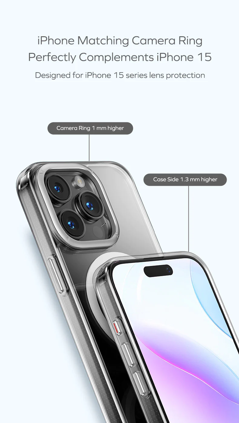 Momax รุ่น Hybrid Lite Magnetic Protective Case (Play) - เคส iPhone 15 Pro Max - สี Transparent 7 Momax รุ่น Hybrid Lite Magnetic Protective Case (Play) - เคส iPhone 15 Pro Max - สี Transparent