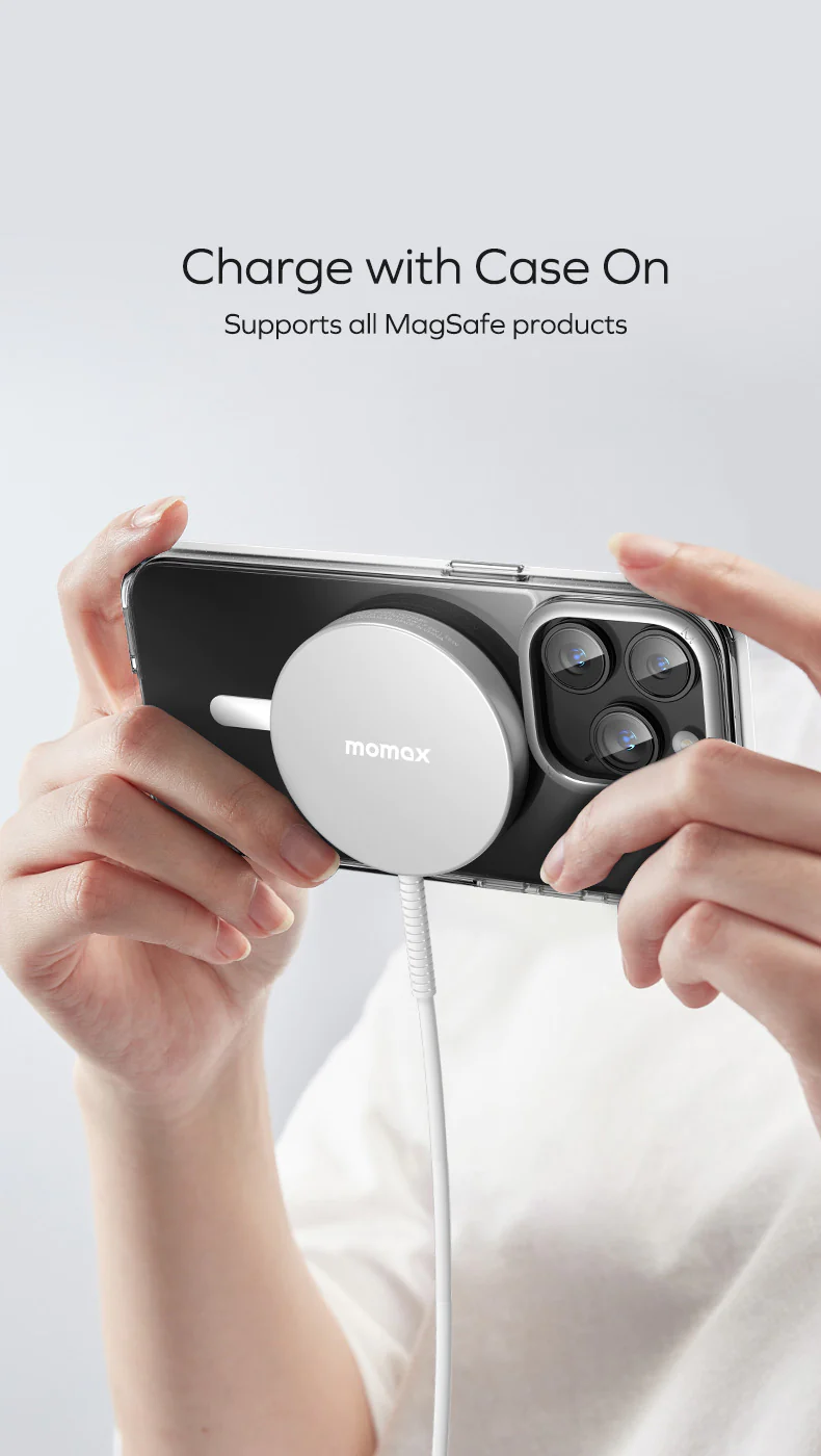 Momax รุ่น Hybrid Lite Magnetic Protective Case (Play) - เคส iPhone 15 Pro Max - สี Transparent