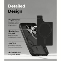 Ringke รุ่น Onyx Magnetic - เคส iPhone 15 Pro Max - สี Black