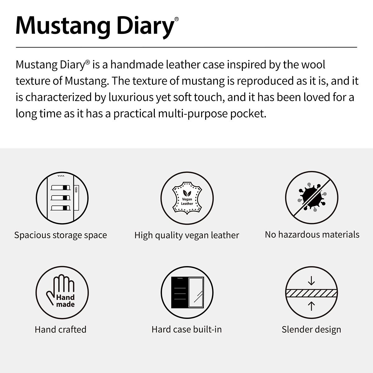 Araree รุ่น Mustang Diary - เคส Galaxy S24 Ultra - สี Black