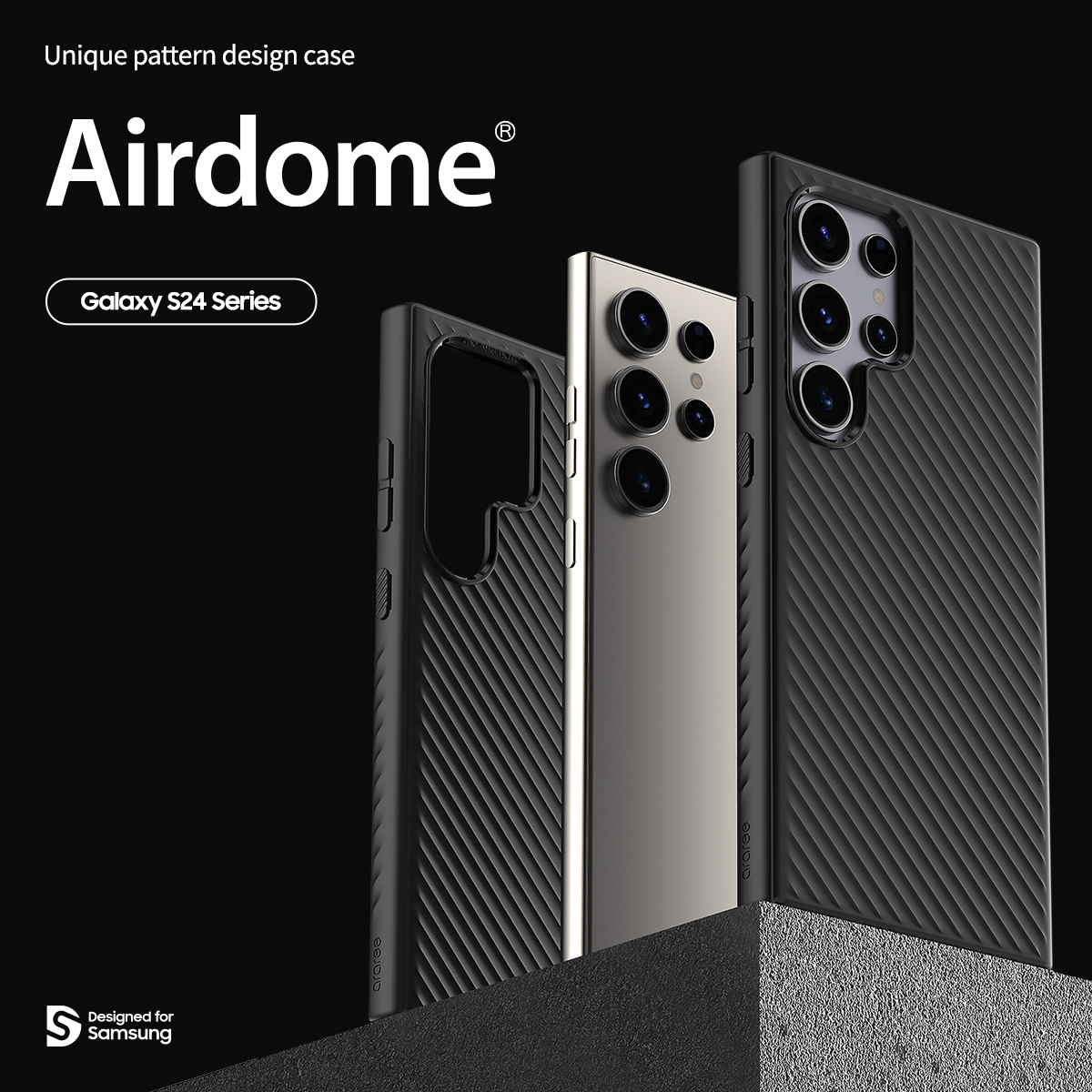Araree รุ่น Airdome - เคส Galaxy S24 Ultra - สี Black