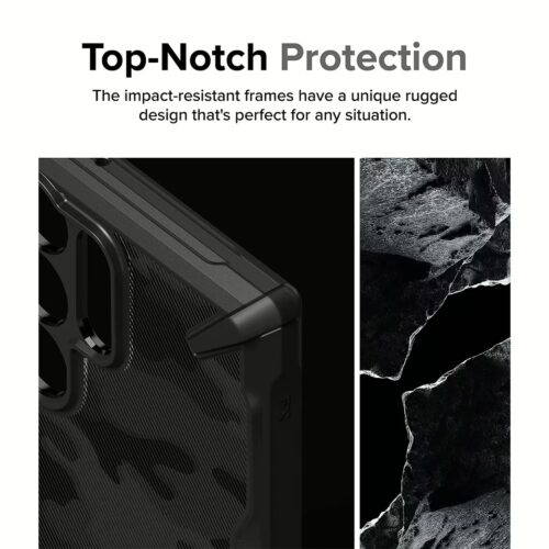 Ringke รุ่น Fusion X - เคส Galaxy S24 Ultra - สี Camo Black - Image 3