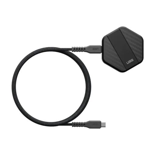 UAG รุ่น Portable Wireless Charging Pad - แท่นชาร์จไร้สายพร้อมขาตั้ง - สี Carbon Fiber Black