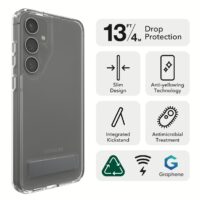 Zagg รุ่น Crystal Palace Kickstand - เคส Galaxy S24 Plus - สี Clear