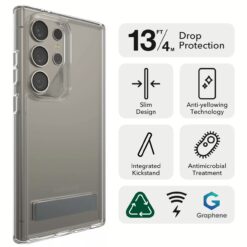Zagg รุ่น Crystal Palace Kickstand - เคส Galaxy S24 Ultra - สี Clear