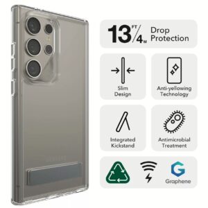 Zagg รุ่น Crystal Palace Kickstand - เคส Galaxy S24 Ultra - สี Clear