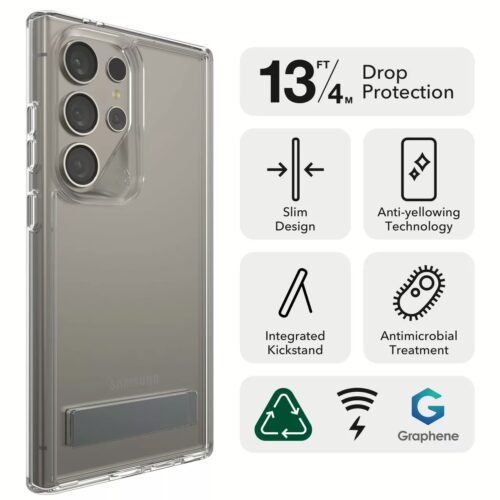 Zagg รุ่น Crystal Palace Kickstand - เคส Galaxy S24 Ultra - สี Clear - Image 3