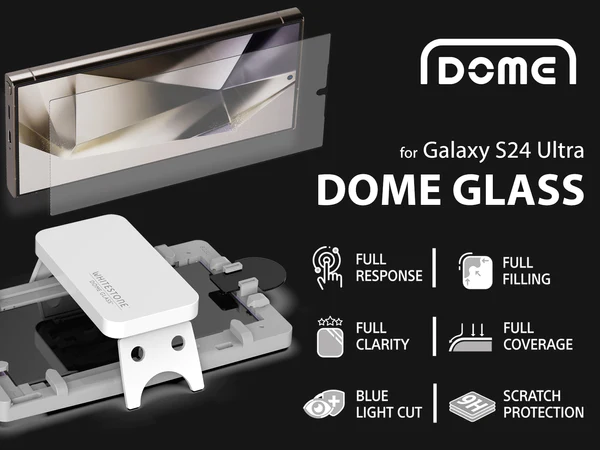 Whitestone Dome Glass - ฟิล์มกระจกนิรภัย Galaxy S24 Ultra - อุปกรณ์การติดแบบครบชุด (ฟิล์ม 2 แผ่น)