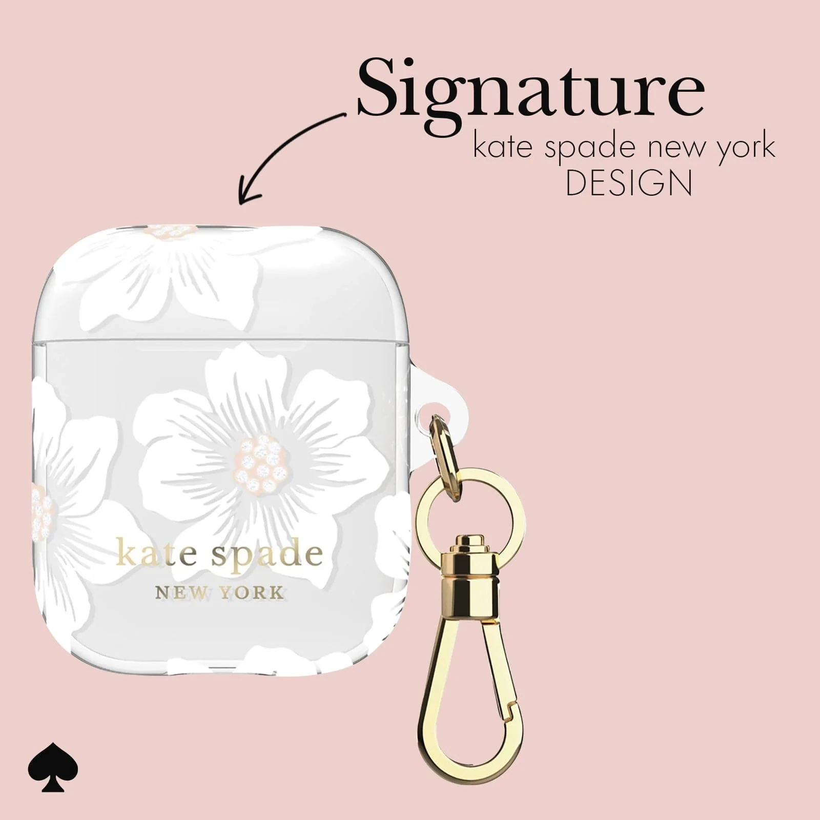 Kate Spade New York รุ่น Protective - เคส Airpods 1/2 - ลาย Hollyhock Cream