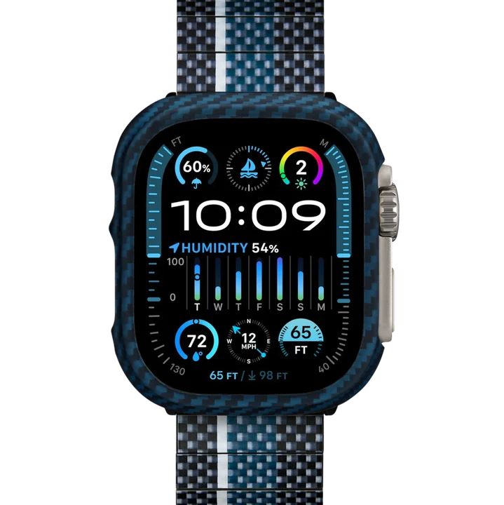 Pitaka รุ่น Air Case - เคส Apple Watch Ultra 1/2 (49mm) - สี Black/Blue (Twill)