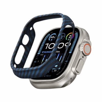 Pitaka รุ่น Air Case - เคส Apple Watch Series 7/8/9 (45mm) - สี Black/Blue (Twill)