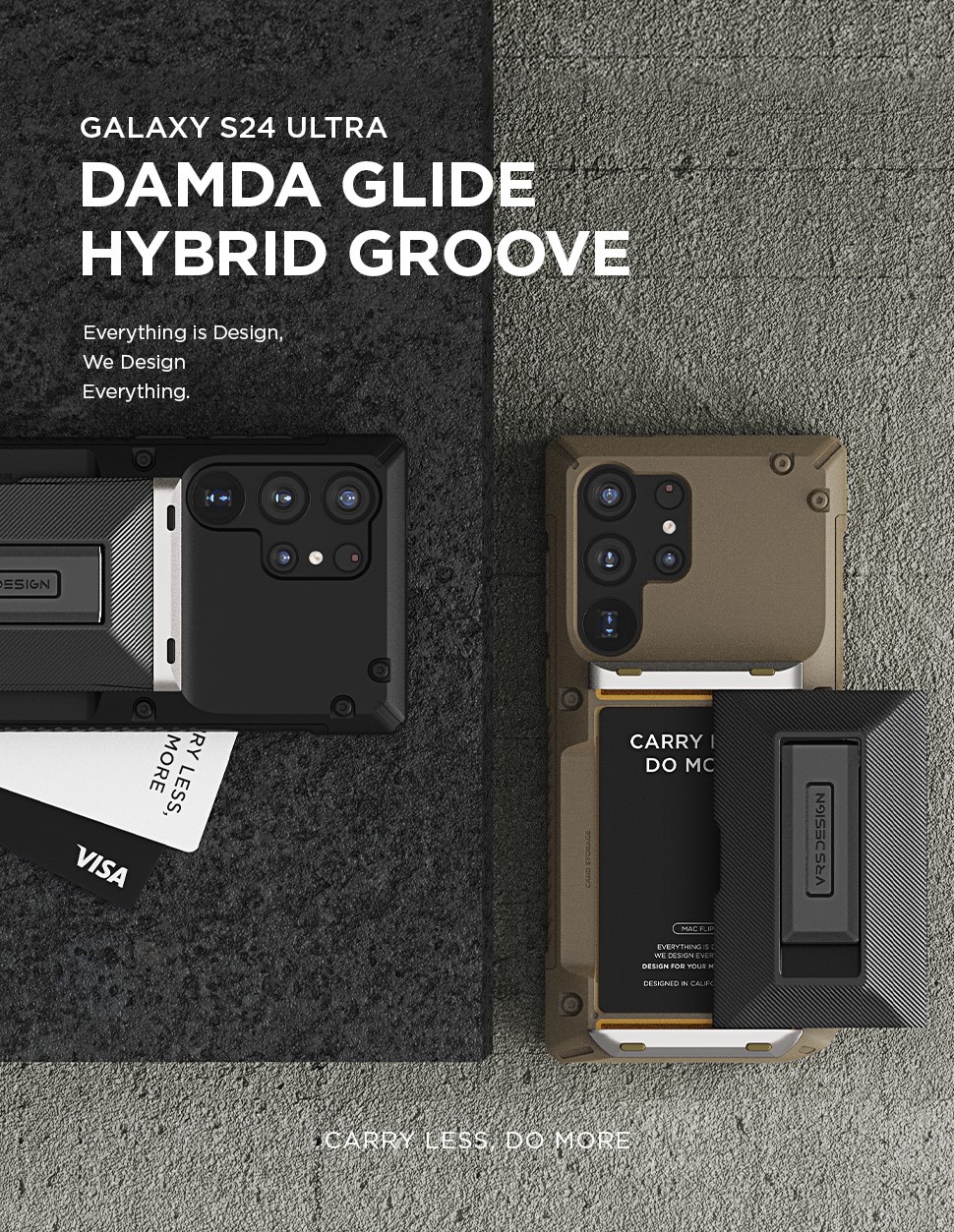 VRS รุ่น Damda Glide Hybrid - เคส Galaxy S24 Ultra - สี Black Groove