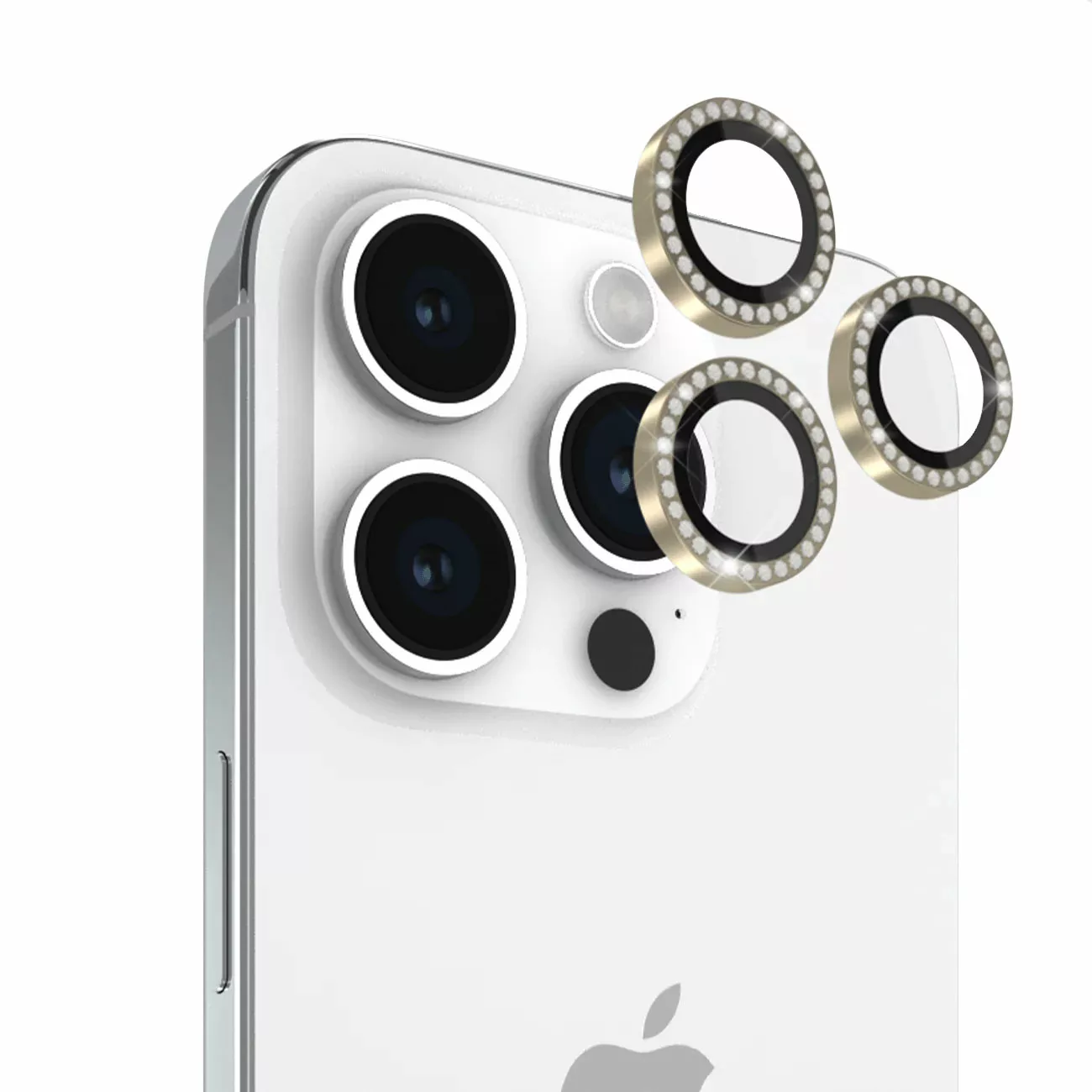 Kate Spade New York รุ่น Aluminum Ring Lens Protector - กระจกเลนส์กล้อง iPhone 15 Pro / 15 Pro Max - สี Set in Stone Gold