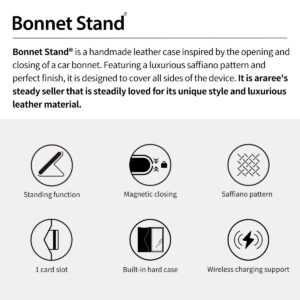 Araree รุ่น Bonnet Stand - เคส Galaxy S24 Ultra - สี Black