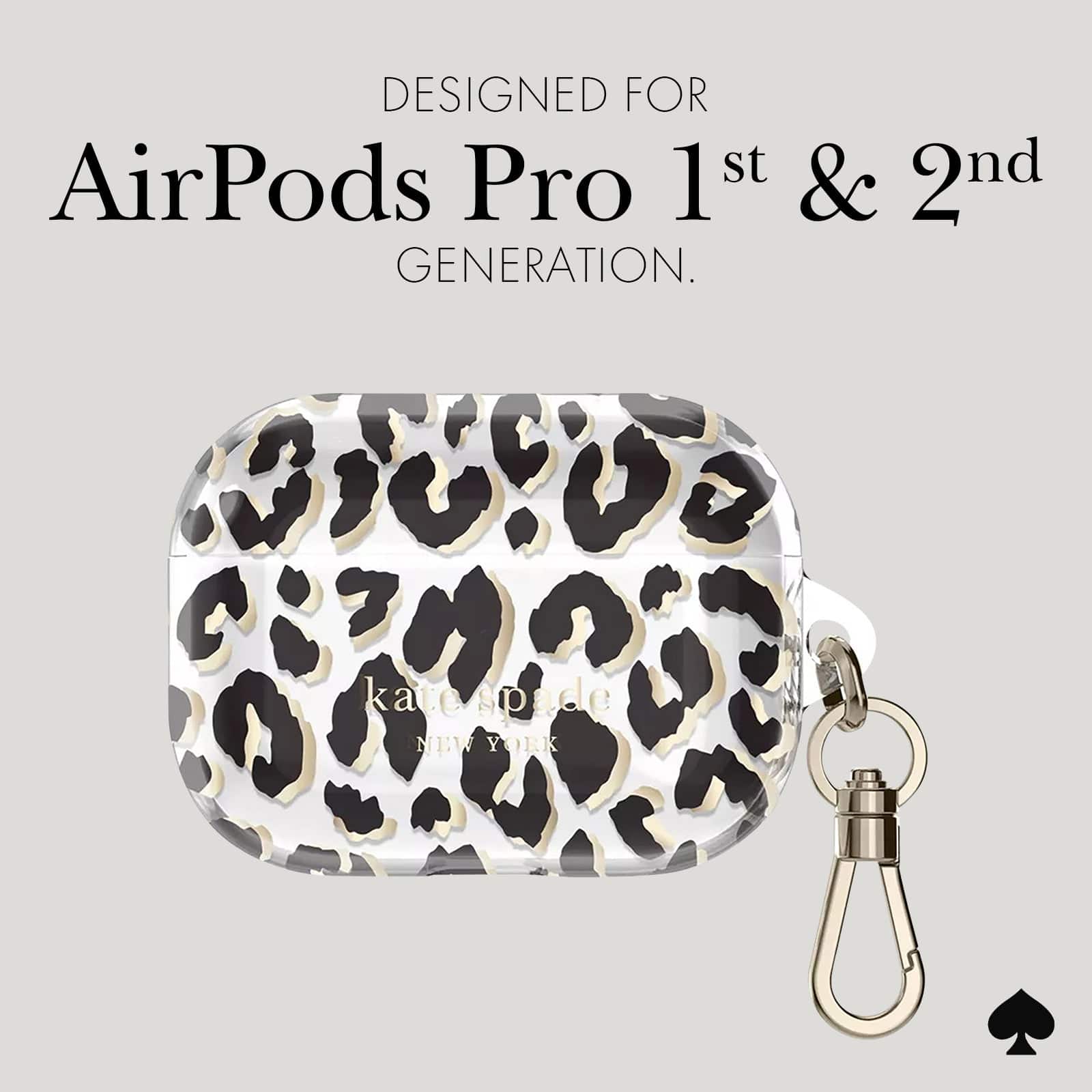 Kate Spade New York รุ่น Protective - เคส AirPods Pro 1/2 - ลาย City Leopard Black