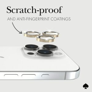 Kate Spade New York รุ่น Aluminum Ring Lens Protector - กระจกเลนส์กล้อง iPhone 15 Pro / 15 Pro Max - สี Set in Stone Gold