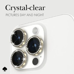 Kate Spade New York รุ่น Aluminum Ring Lens Protector - กระจกเลนส์กล้อง iPhone 15 Pro / 15 Pro Max - สี Set in Stone Gold