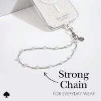 Kate Spade New York รุ่น Phone Charm - สายคล้องข้อมือ – ลาย Dazzle Chain Silver