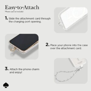 Kate Spade New York รุ่น Phone Charm - สายคล้องข้อมือ – ลาย Dazzle Chain Silver