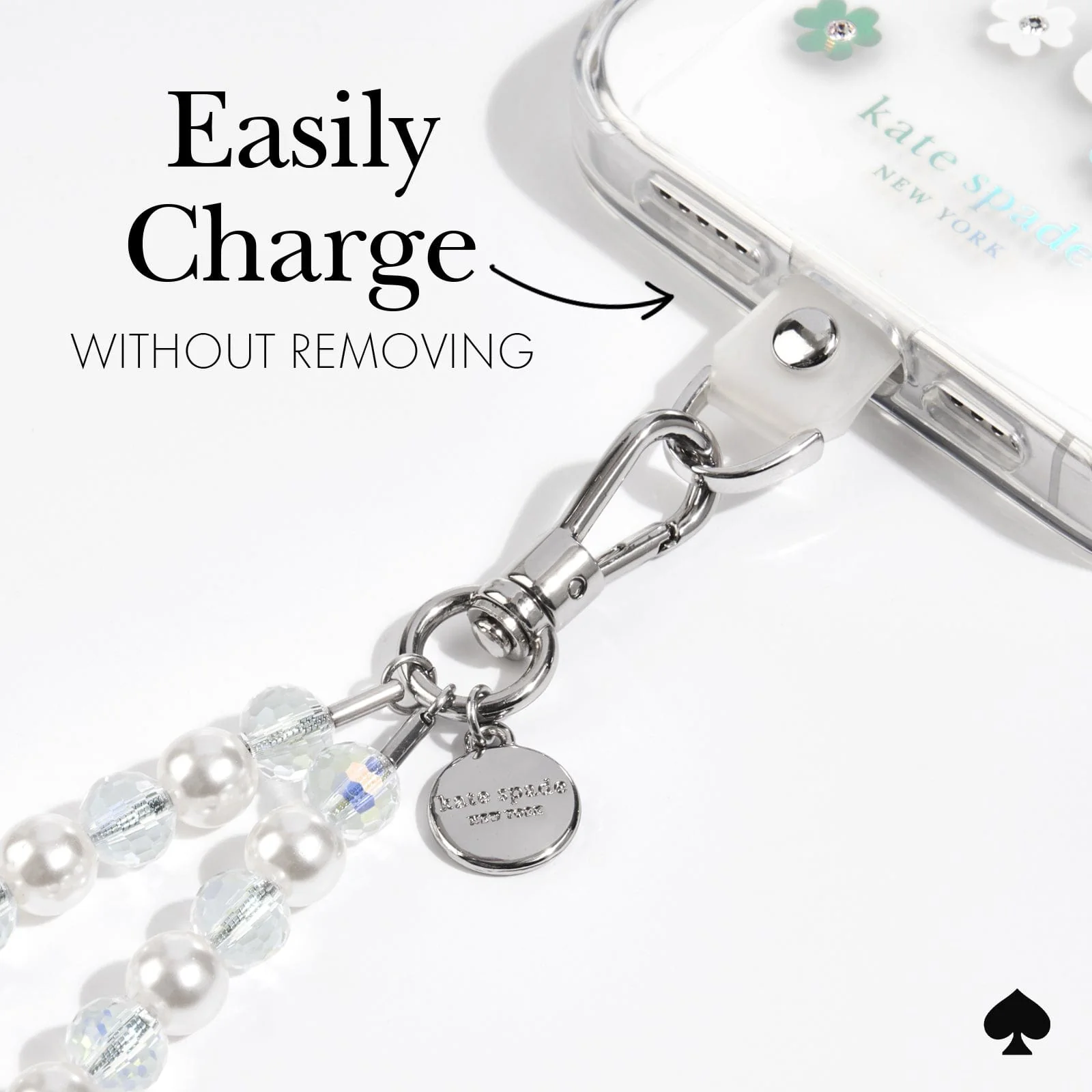 Kate Spade New York รุ่น Phone Charm - สายคล้องข้อมือ – ลาย Rock Candy