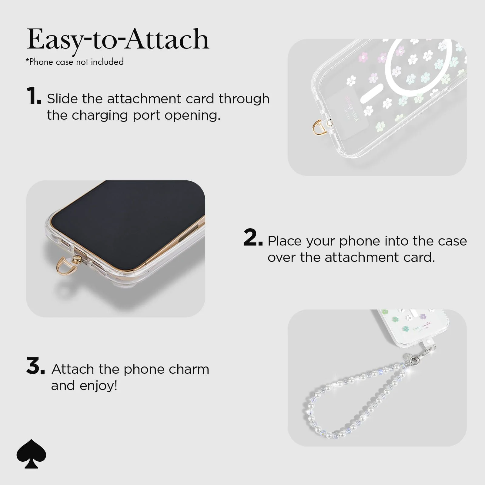 Kate Spade New York รุ่น Phone Charm - สายคล้องข้อมือ – ลาย Rock Candy