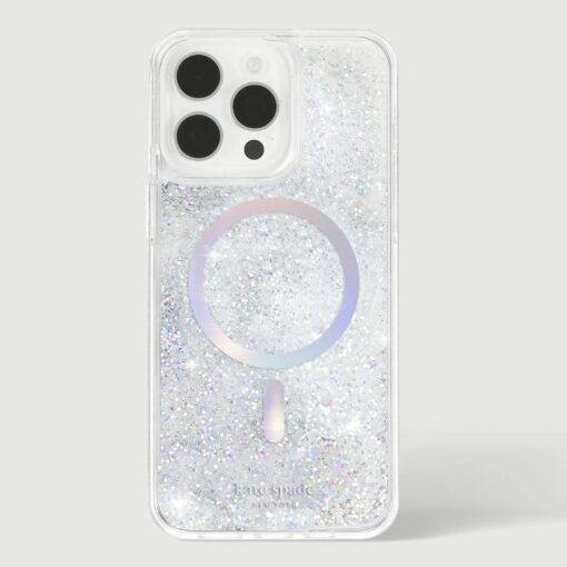 Kate Spade รุ่น Protective Case with MagSafe - เคส iPhone 15 Pro Max - สี Liquid Glitter Opal Iridescent - Image 3