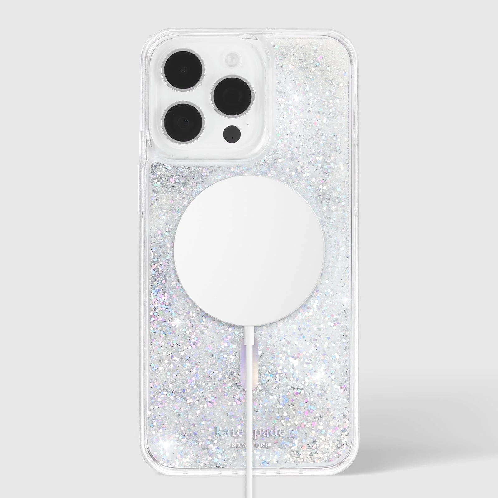 Kate Spade รุ่น Protective Case with MagSafe - เคส iPhone 15 Pro - สี Liquid Glitter Opal Iridescent