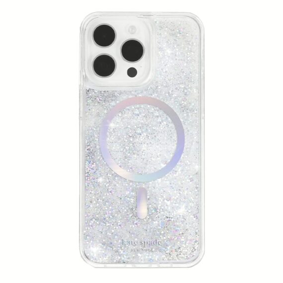 Kate Spade รุ่น Protective Case with MagSafe - เคส iPhone 15 Pro - สี Liquid Glitter Opal Iridescent