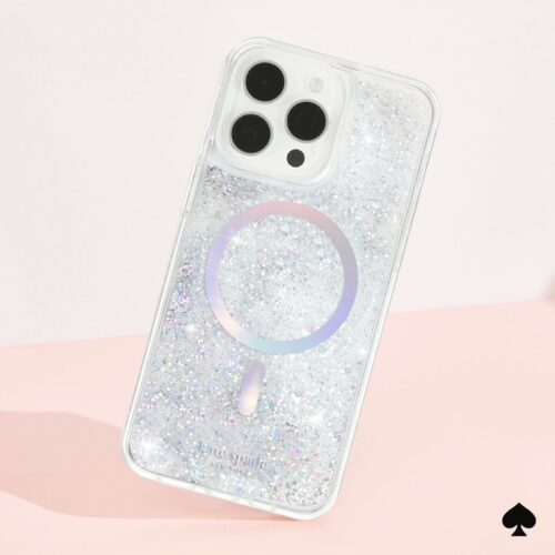 Kate Spade รุ่น Protective Case with MagSafe - เคส iPhone 15 Pro - สี Liquid Glitter Opal Iridescent - Image 6