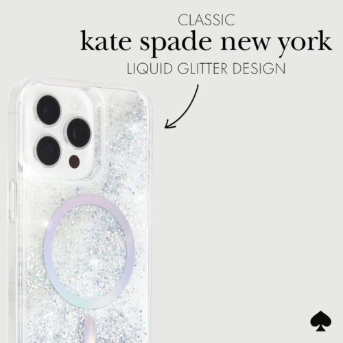 Kate Spade รุ่น Protective Case with MagSafe - เคส iPhone 15 Pro Max - สี Liquid Glitter Opal Iridescent - Image 4