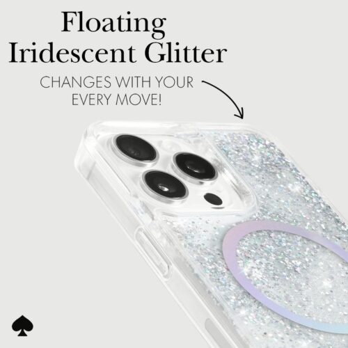 Kate Spade รุ่น Protective Case with MagSafe - เคส iPhone 15 Pro Max - สี Liquid Glitter Opal Iridescent - Image 5