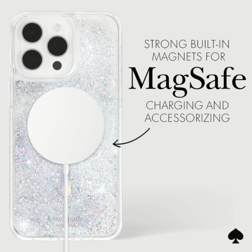Kate Spade รุ่น Protective Case with MagSafe - เคส iPhone 15 Pro Max - สี Liquid Glitter Opal Iridescent - Image 6