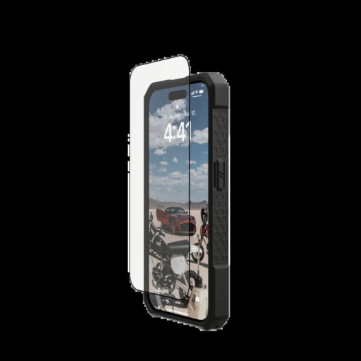 UAG รุ่น Glass Screen Shield Plus - ฟิล์มกระจก iPhone 15 Pro - สี Clear/Black - Image 3