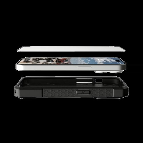 UAG รุ่น Glass Screen Shield Plus - ฟิล์มกระจก iPhone 15 Pro - สี Clear/Black - Image 4