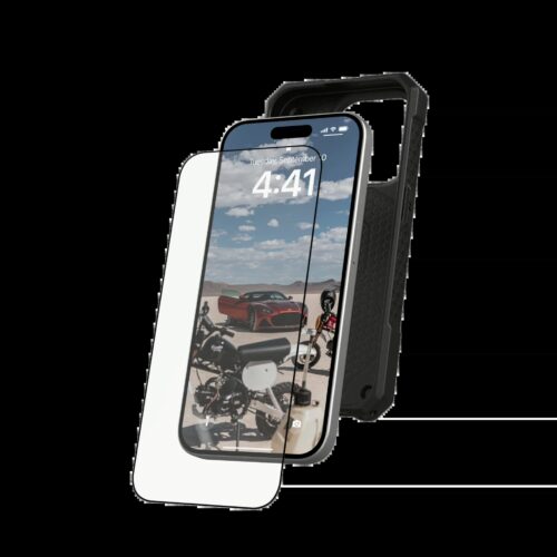 UAG รุ่น Glass Screen Shield Plus - ฟิล์มกระจก iPhone 15 Pro - สี Clear/Black - Image 5