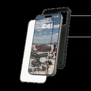 UAG รุ่น Glass Screen Shield Plus - ฟิล์มกระจก iPhone 15 Pro Max - สี Clear/Black