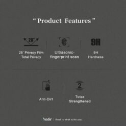 Hoda รุ่น Anti-Peeper (Privacy) Full Coverage Tempered Glass - ฟิล์มกระจก Galaxy S24 Ultra
