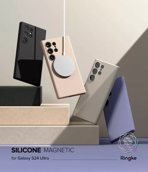 Ringke รุ่น Silicone Magnetic - เคส Galaxy S24 Ultra - สี Pink Sand