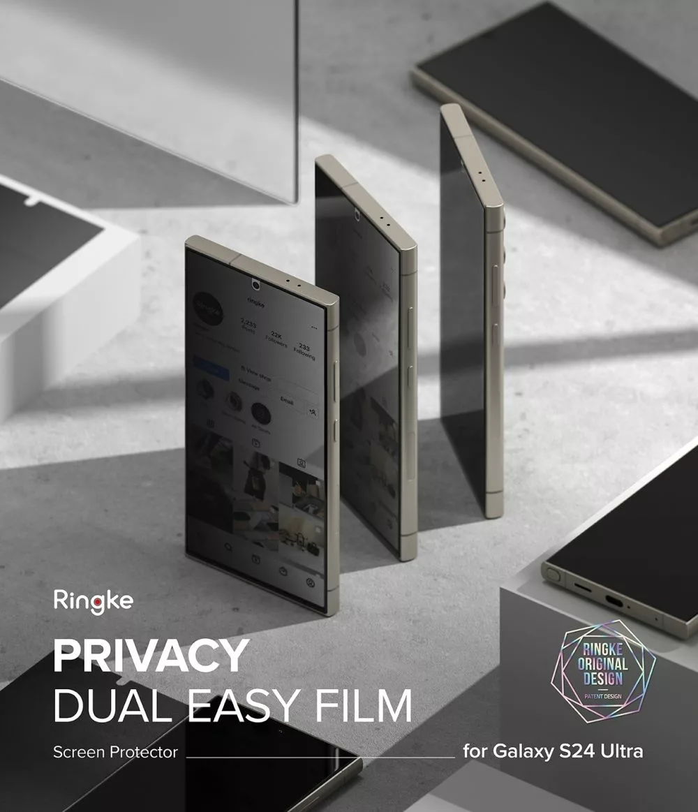 Ringke รุ่น Privacy Dual Easy - ฟิล์ม Galaxy S24 Ultra (พร้อมอุปกรณ์ติดตั้ง)